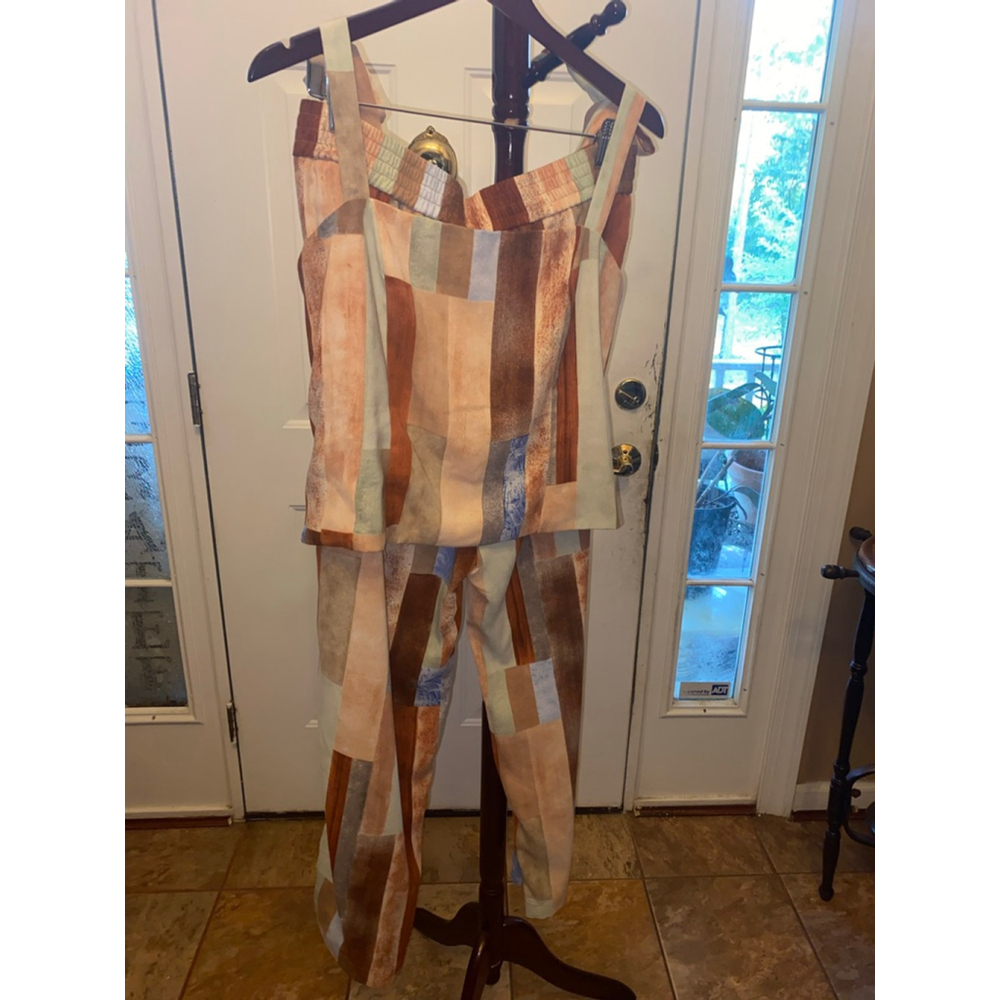 Women's Maison d'Amelie Brown & Blue pant set 14